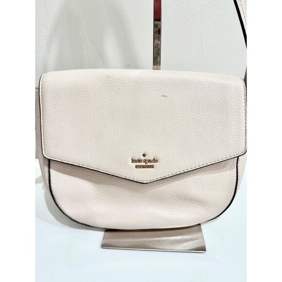 Kate Spade Spencer Court Lavinia Leather Medium Crossbody Bag Cream - Picture 3 of 5